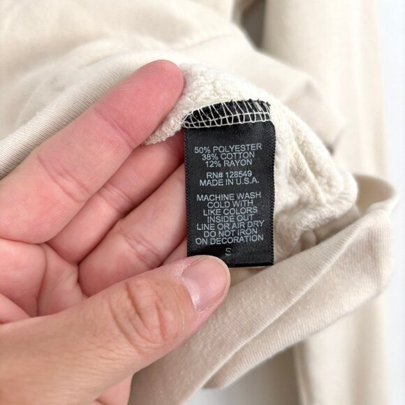 Aviator Nation Ninja Hoodie Pullover Jacket in Vintage White Sz Small Sweatshirt - Picture 7 of 11